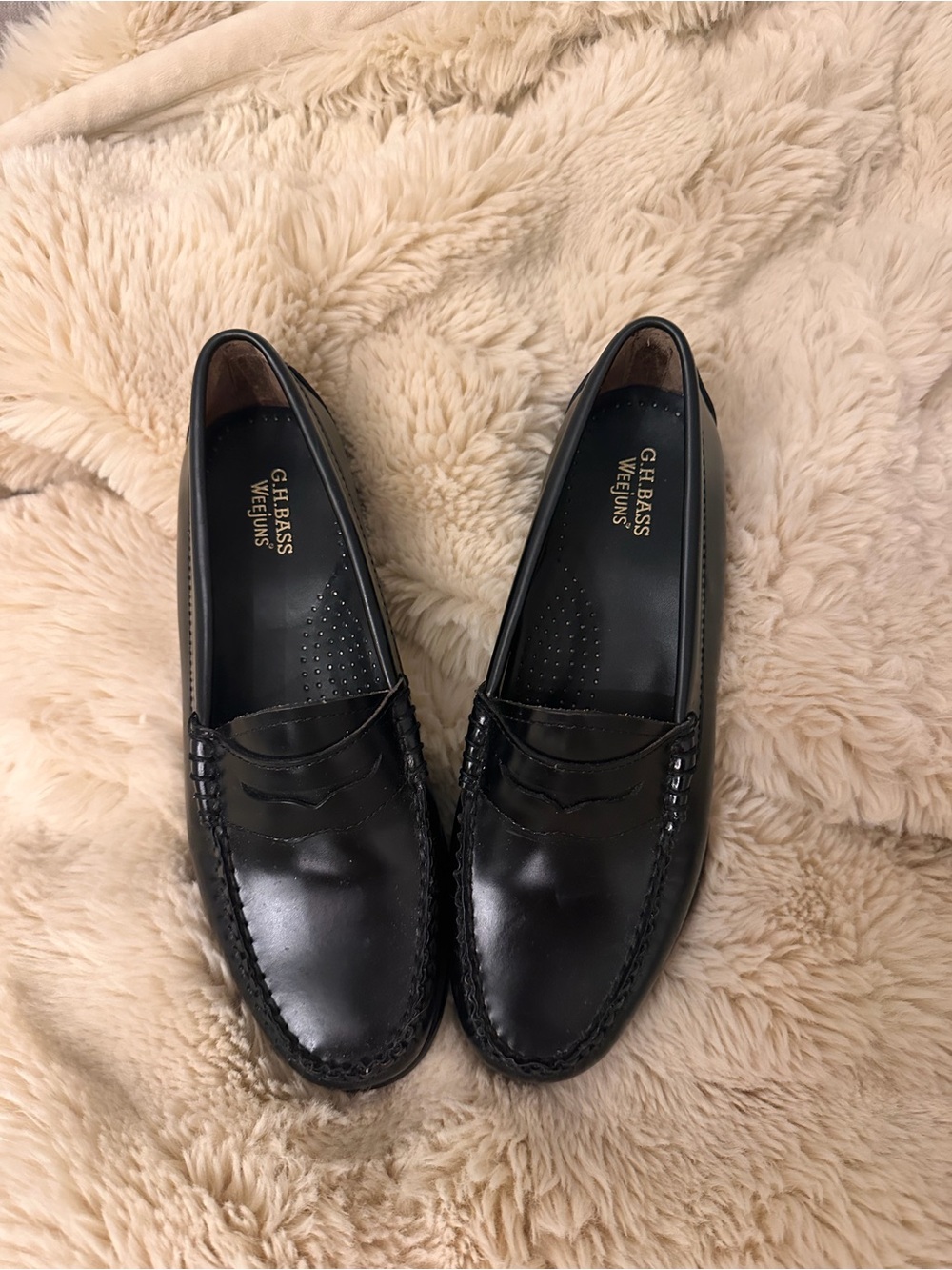 G.H. Bass & Co. Black Leather Penny Loafers